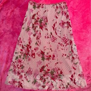 Wrapper Pink Floral Midi Skirt